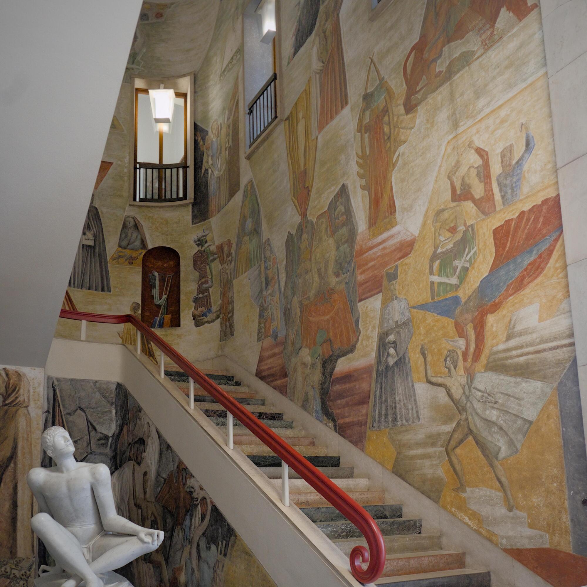 Gio Ponti (con Fulvio Pendini e Giovanni Dandolo), *Scalone del Sapere*, affresco, 1940-41, palazzo Bo, via VIII Febbraio 2, Padova