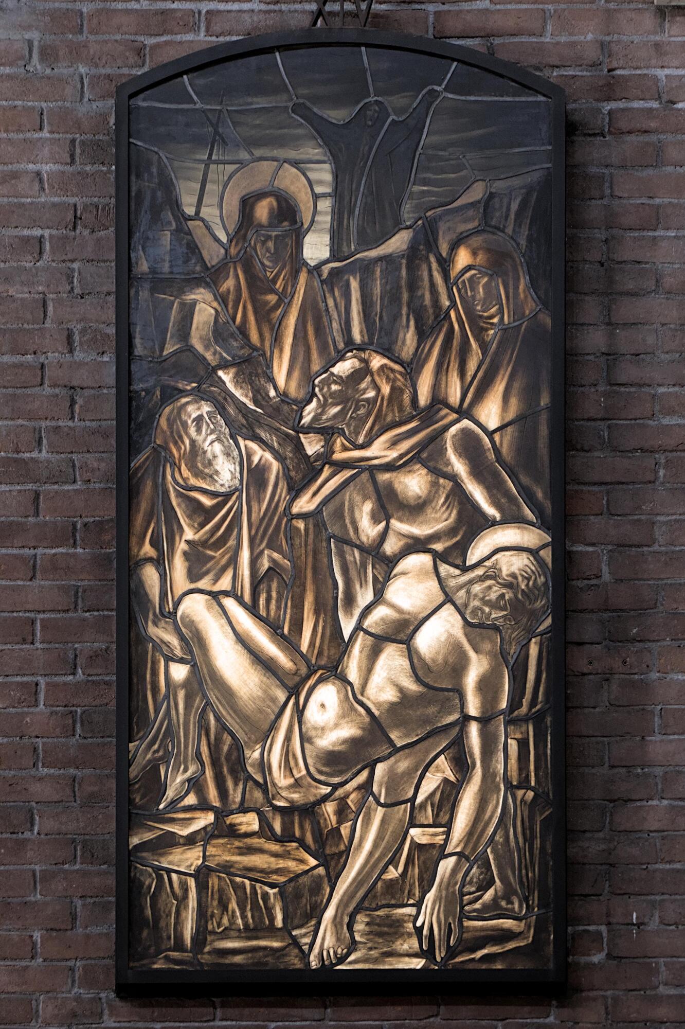 Amleto Sartori, stazione della Via Crucis, 1958, chiesa di Sant’Alberto Magno e dei Santi studenti dell’Università di Padova (Giovanni Zabai, 1956-5), via Guglielmo Marconi, Padova