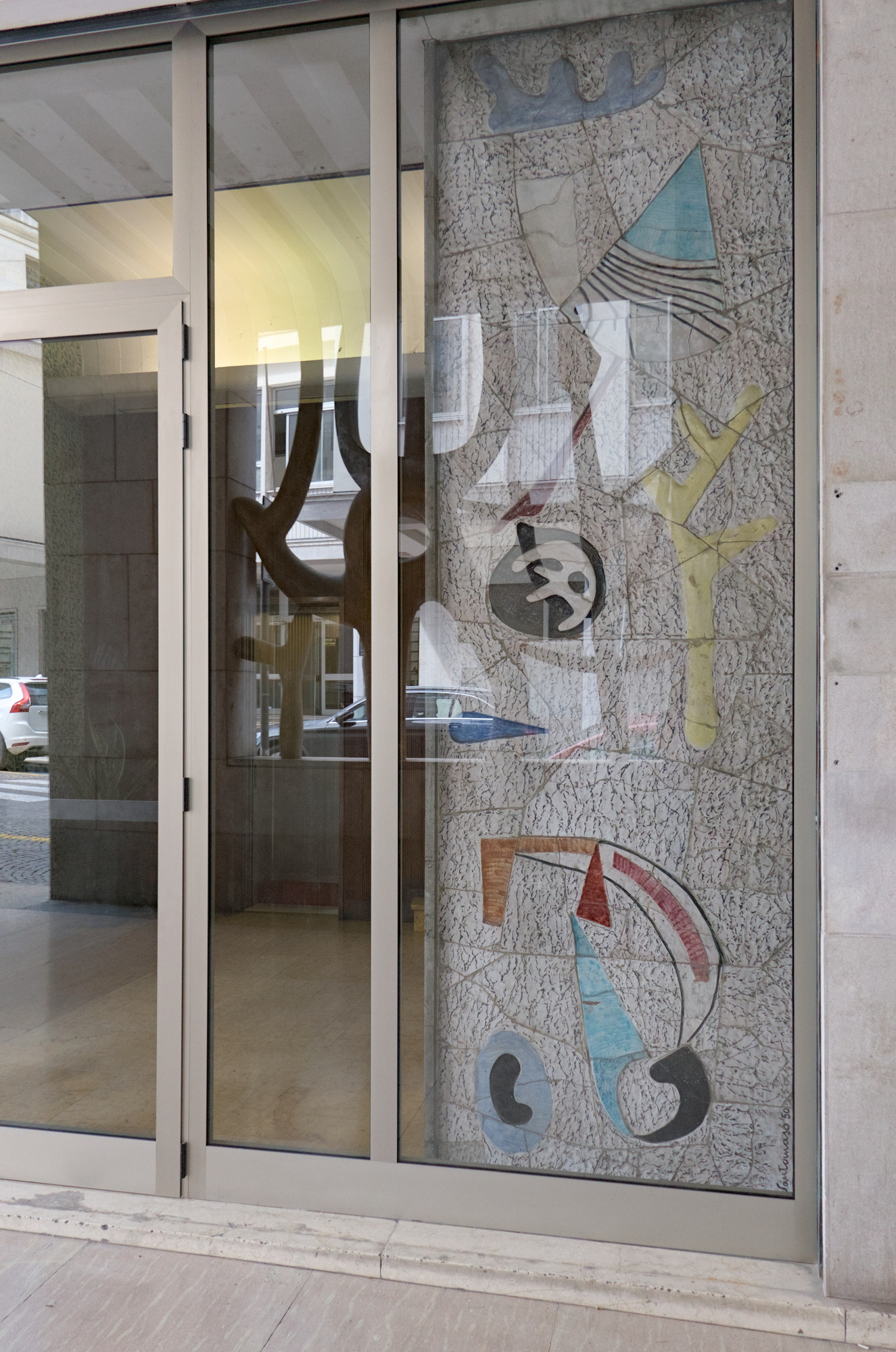 Giuseppe Santomaso (Bepi Sanso), atrio di ingresso a palazzo Antenore (Renato Iscra), 1952, via Martiri della Libertà, Padova