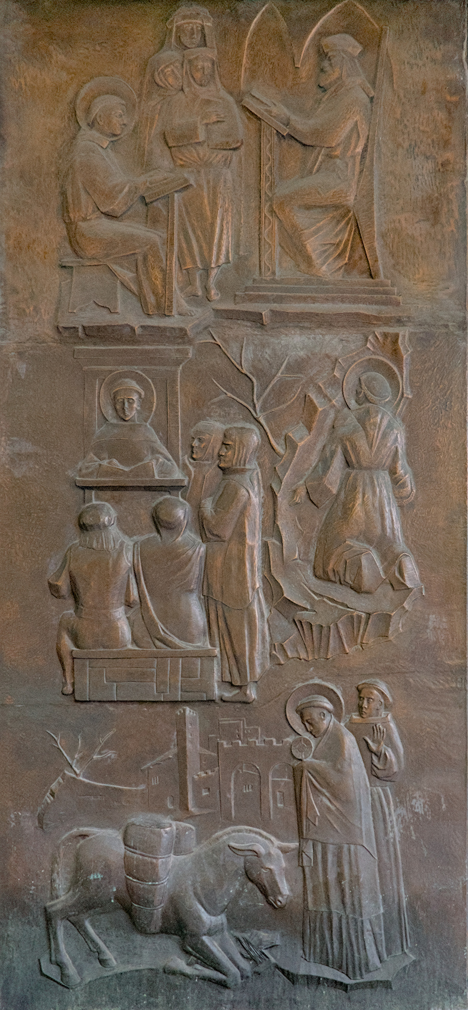 Amleto Sartori (progetto), *Storie di Sant'Antonio* (rame sbalzato di Pietro Rossato e Renato Vanzelli), via del Santo, Padova