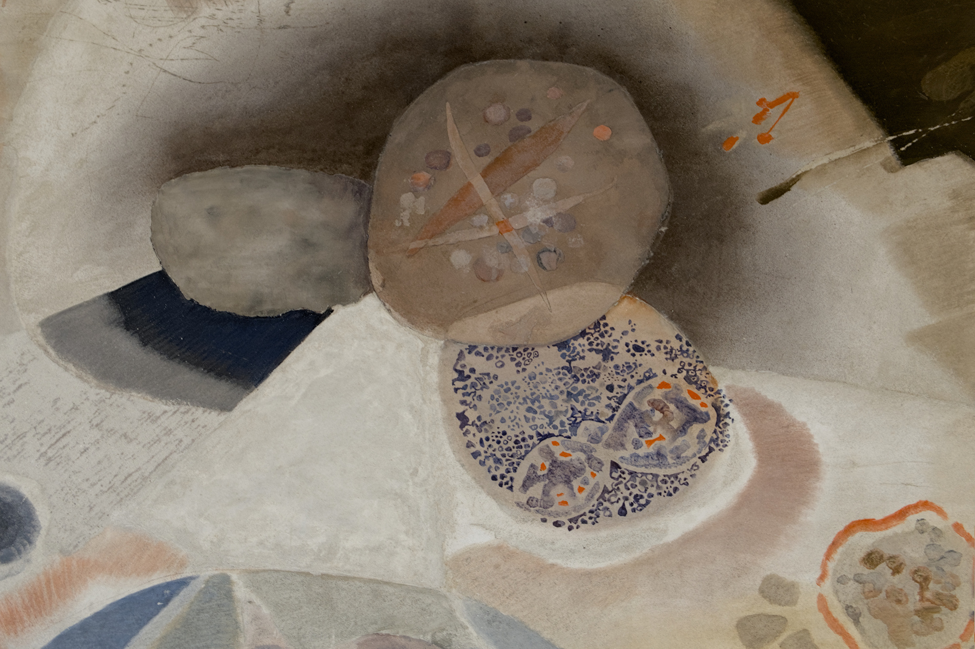 Gino Morandi (Morandis), pittura parietale, 1964-66, atrio del policlinico universitario (Giulio Brunetta, 1957-61), via Giustiniani 2, Padova