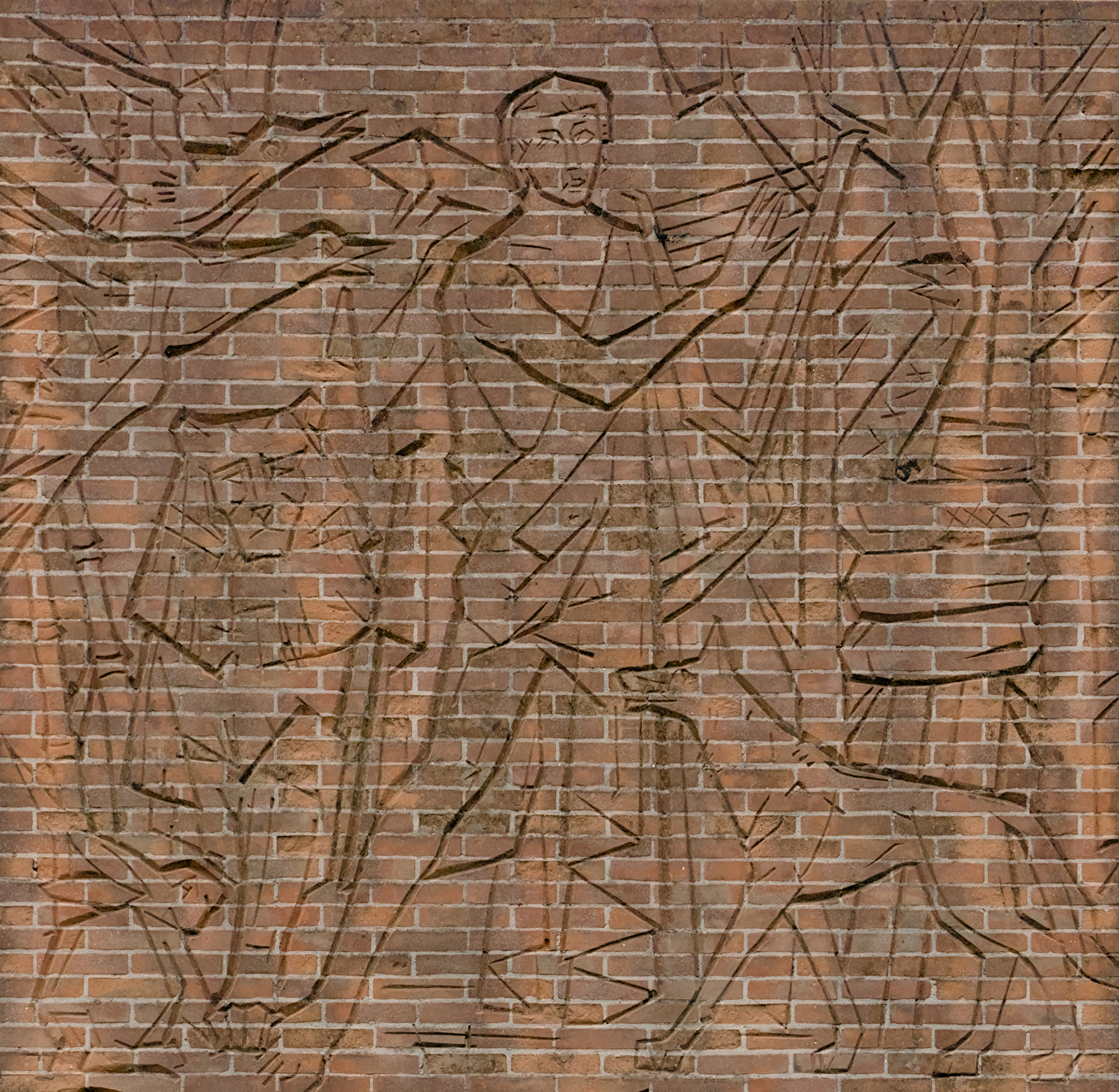 Amleto Sartori, raffigurazione a incisione su cotto, esterno del Convitto statale per Sordi Antonio Magarotto (Giovanni Zabai e Carlo Comitti, 1959-61), via Cardinale Callegari 6, Padova