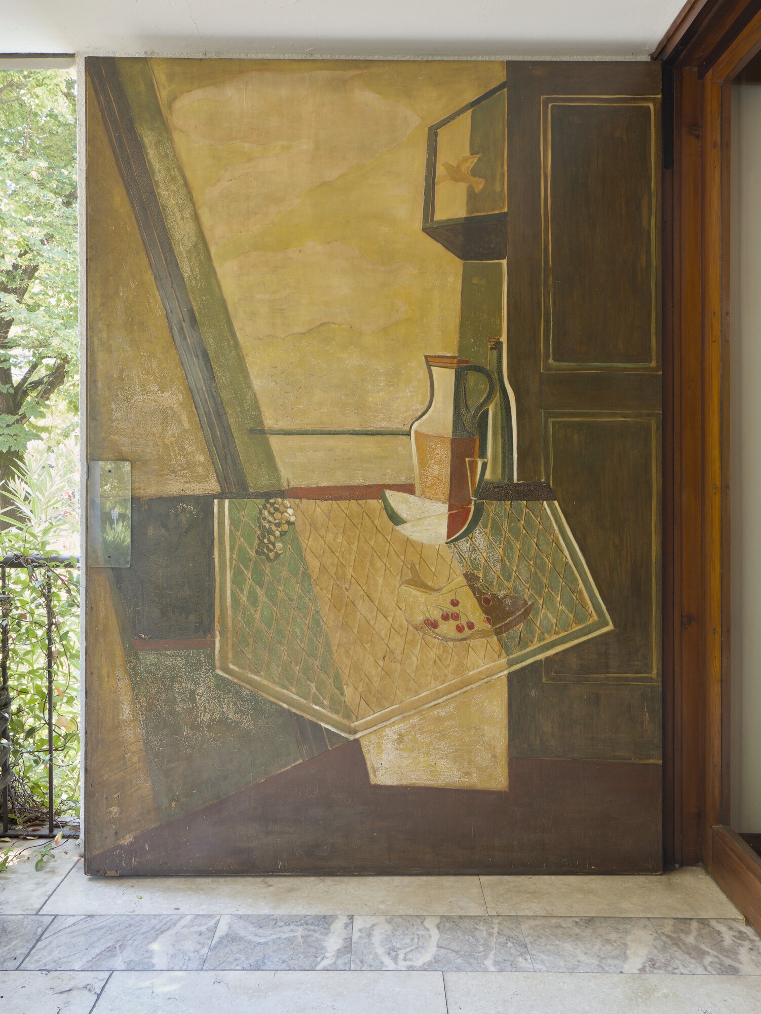 Antonio Morato, portone d'ingresso a due ante, anni cinquanta, residenza privata (Renato Iscra, anni cinquanta), via Fratelli Bandiera 4, Padova