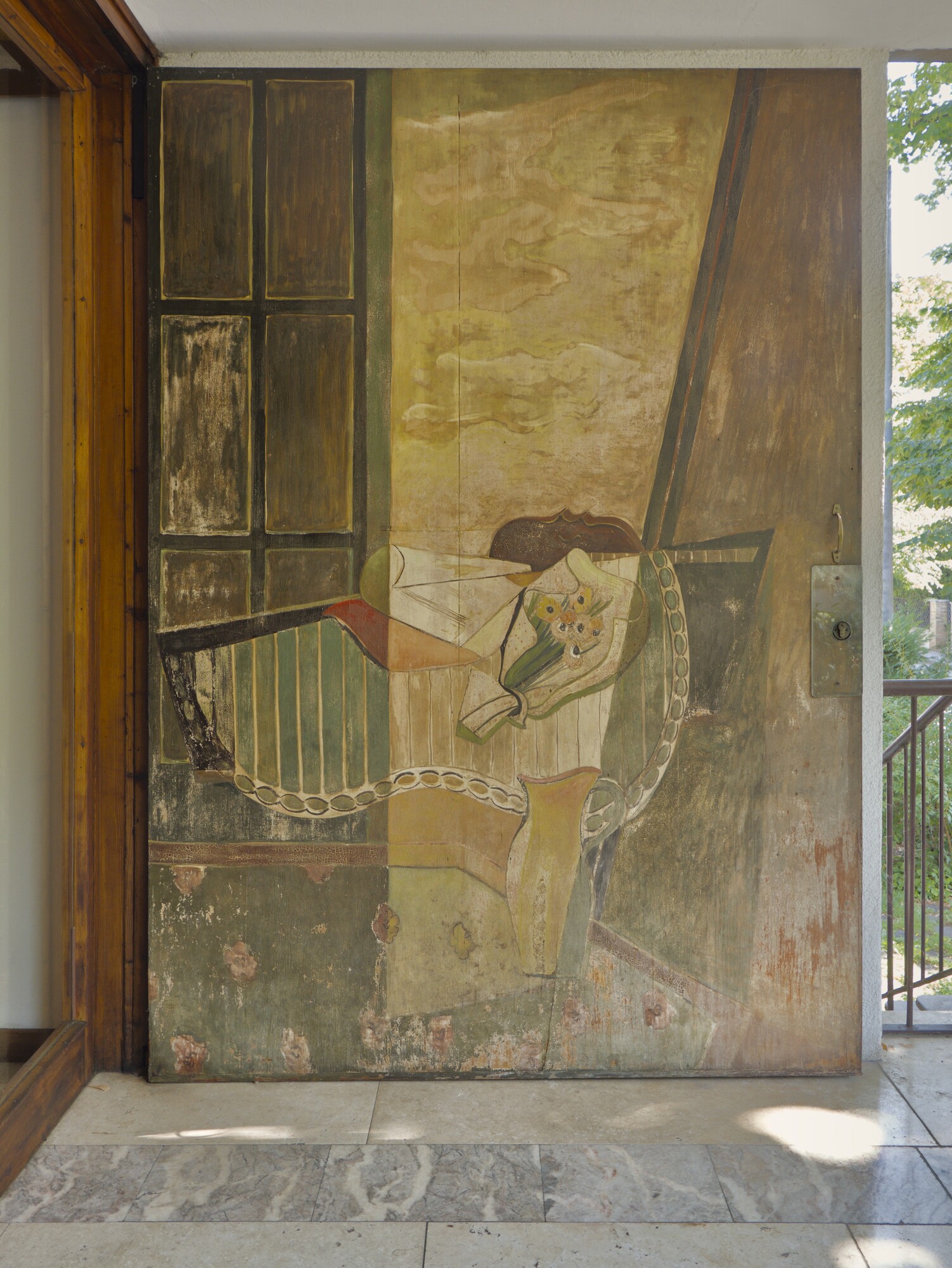 Antonio Morato, portone d'ingresso a due ante, anni cinquanta, residenza privata (Renato Iscra, anni cinquanta), via Fratelli Bandiera 4, Padova